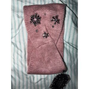 Victoria's Secret‎ Winter Angel Pink Knit Snowflake Crystal Headband Ear Warmer